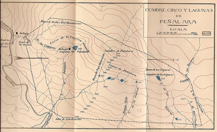 Zona declarada de interés nacional según el plano de 1931