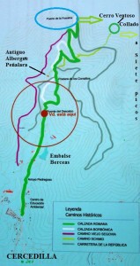 Panel de rutas del Valle de la Fuenfría.