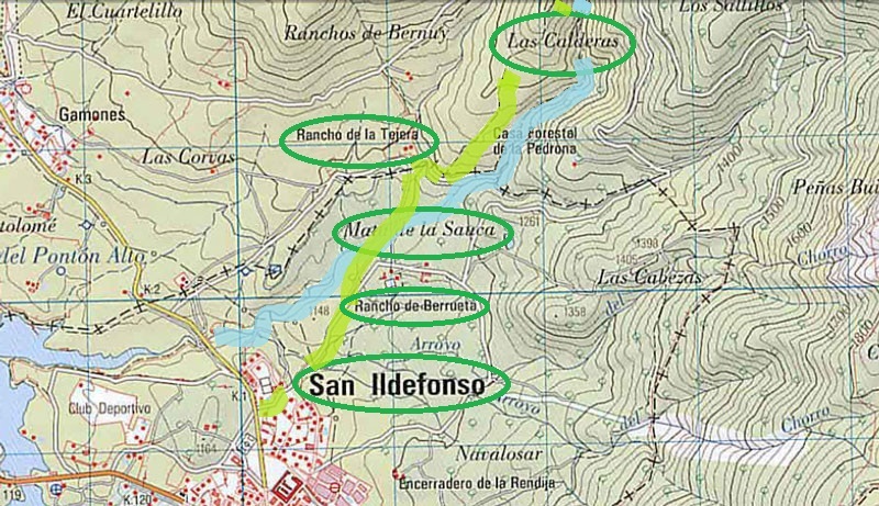 Mapa parcial de la zona. IGN Segovia 0483.