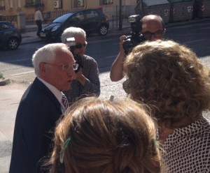 El presidente de la Caja, Atilano Soto, cuando acudió a declarar ante el juez.