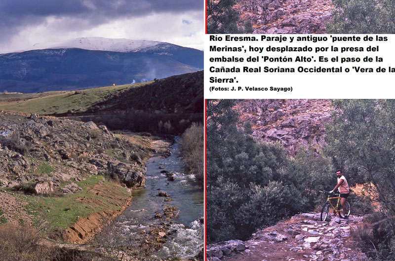 Fotos de la zona y puente de ‘Las Merinas’ a la altura de la actual presa del embalse del ‘Pontón Alto’, 1989 y 1990.