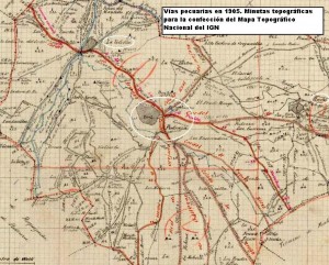 Minuta de los trabajos topográficos de Segovia, término de Pedraza (1905), para la confección del Mapa Geográfico Nacional.