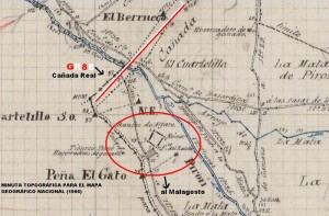 Minuta Topográfica (1906) IGN. Rancho alfaro, vado río Pirón.