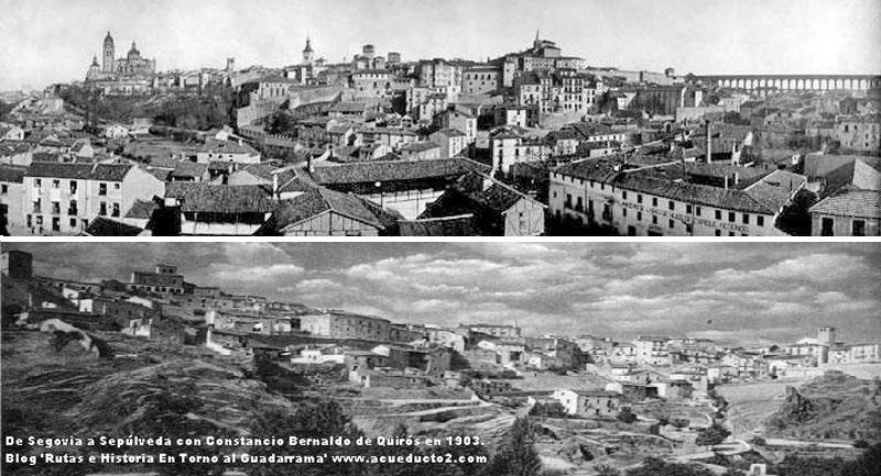 Panorámicas de Segovia y Sepúlveda a principios del siglo XX.