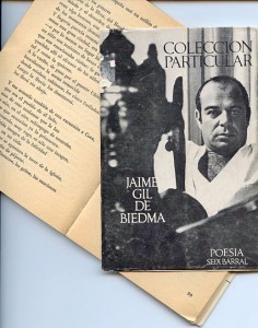 Libro de poesia de Jaime Gil de Biedma.