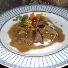 Pato azulón a la naranja