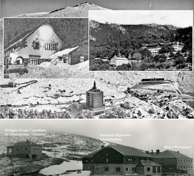 Distintos Refugios y edificios del puerto de Navacerrada.