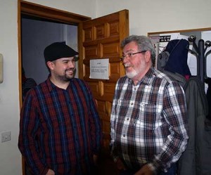 Galindo charla con Álvarez, en la sede de IU.