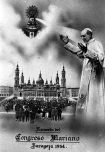 Recuerdo del Congreso Mariano de 1954, Año Santo, Zaragoza.
