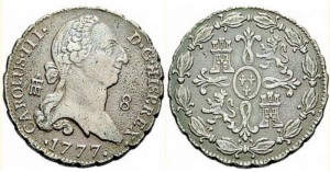 Moneda de 8 maravedíes de Carlos III.