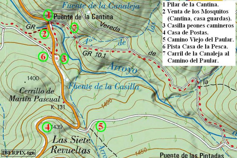 Mapa de la zona de ‘La Cantina’, IBERPIX-IGN.