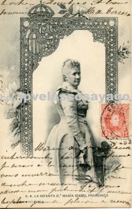 Retrato de la Infanta Isabel de Borbón ‘La Chata’, tarjeta postal circulada en 1905.