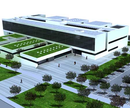 Imagen idealizada del nuevo edificio de juzgados, de acuerdo con el proyecto existente.