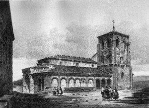 Iglesia de San Juan de los Caballeros, Segovia; grabado de Parcerisa, 1865.