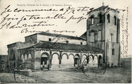 Tarjeta postal circulada, firmada por Ignacio Zuloaga.