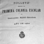 Portada del folleto, editado en 1925, de la primera Colonia de intercambio Madrid-Barcelona.