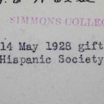  Marca de donación (gift) a un college americano por la Hispanic, en 1928.