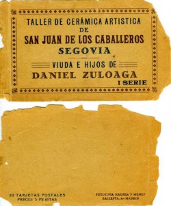 Guardas de la Serie I de postales del Taller de Cerámica de Zuloaga.