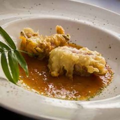 Crujiente de gambón del bar Las Bolas