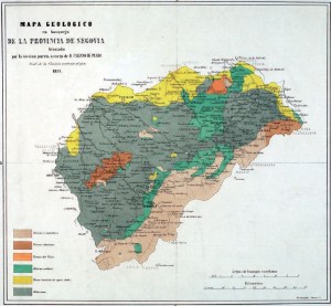 Mapa geológico de la provincia de Segovia, 1854.