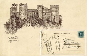 Tarjeta postal del castillo de Castilnovo, fechada en 1929.