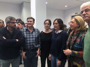 Los nuevos electos (menos Gómez de la Serna), junto a Francisco Vázquez y Silvia Clemente.