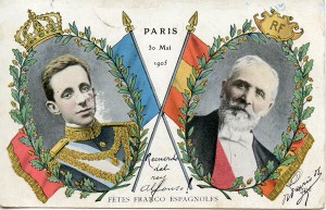  Postal conmemorativa de la visita de Alfonso XIII a Francia.