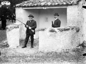 Loubet y su hijo Paul en el puesto de caza de Riofrío, foto Goñi.