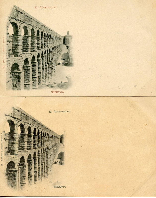Dos tiradas de la tarjeta postal nº 41 de la ‘Serie General’ de Hauser y Menet.