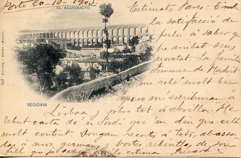  tarjeta postal nº 327 (tejados), ‘Serie General’ de Hauser y Menet.