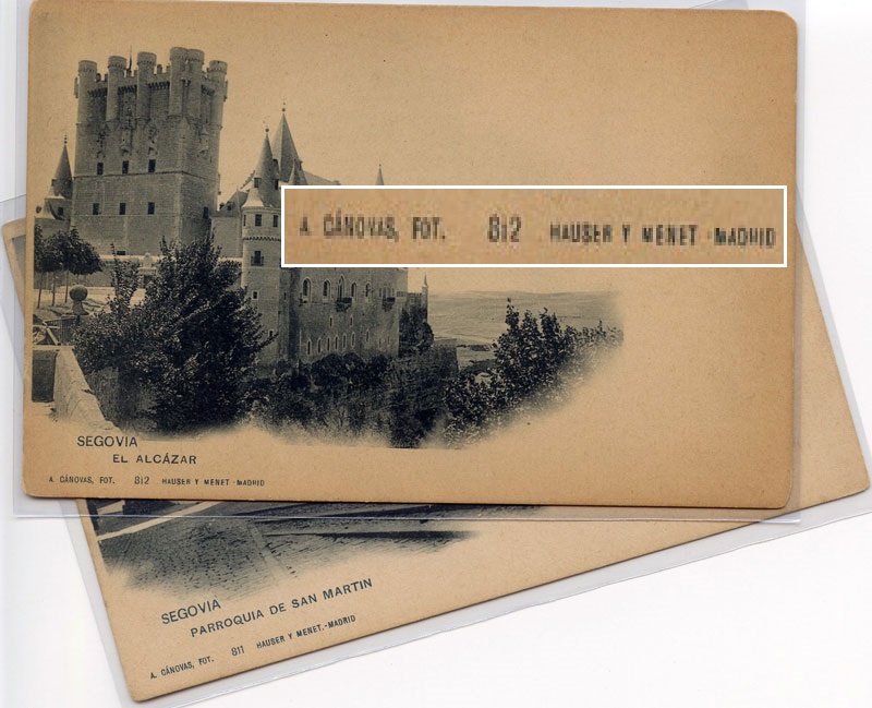 Tarjetas postales de Hauser y Menet con la firma ‘A. Cánovas’.