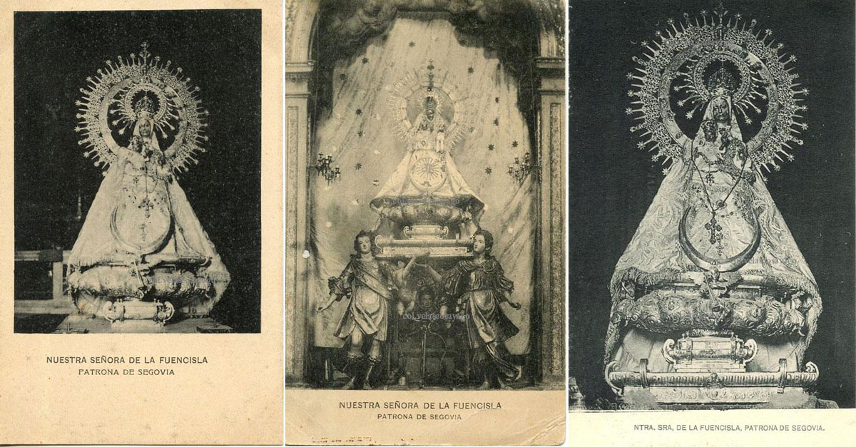 Tarjetas postales ‘Virgen de la Fuencisla’ del editor ‘Hauser y Menet’.