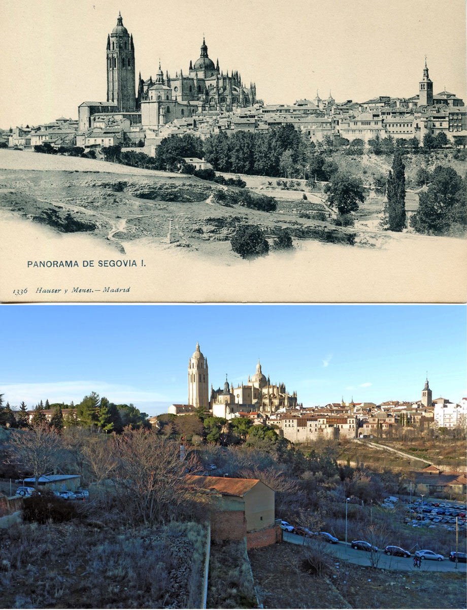 Panorama de Segovia I, tarjera de Hauser y Menet nº 1336