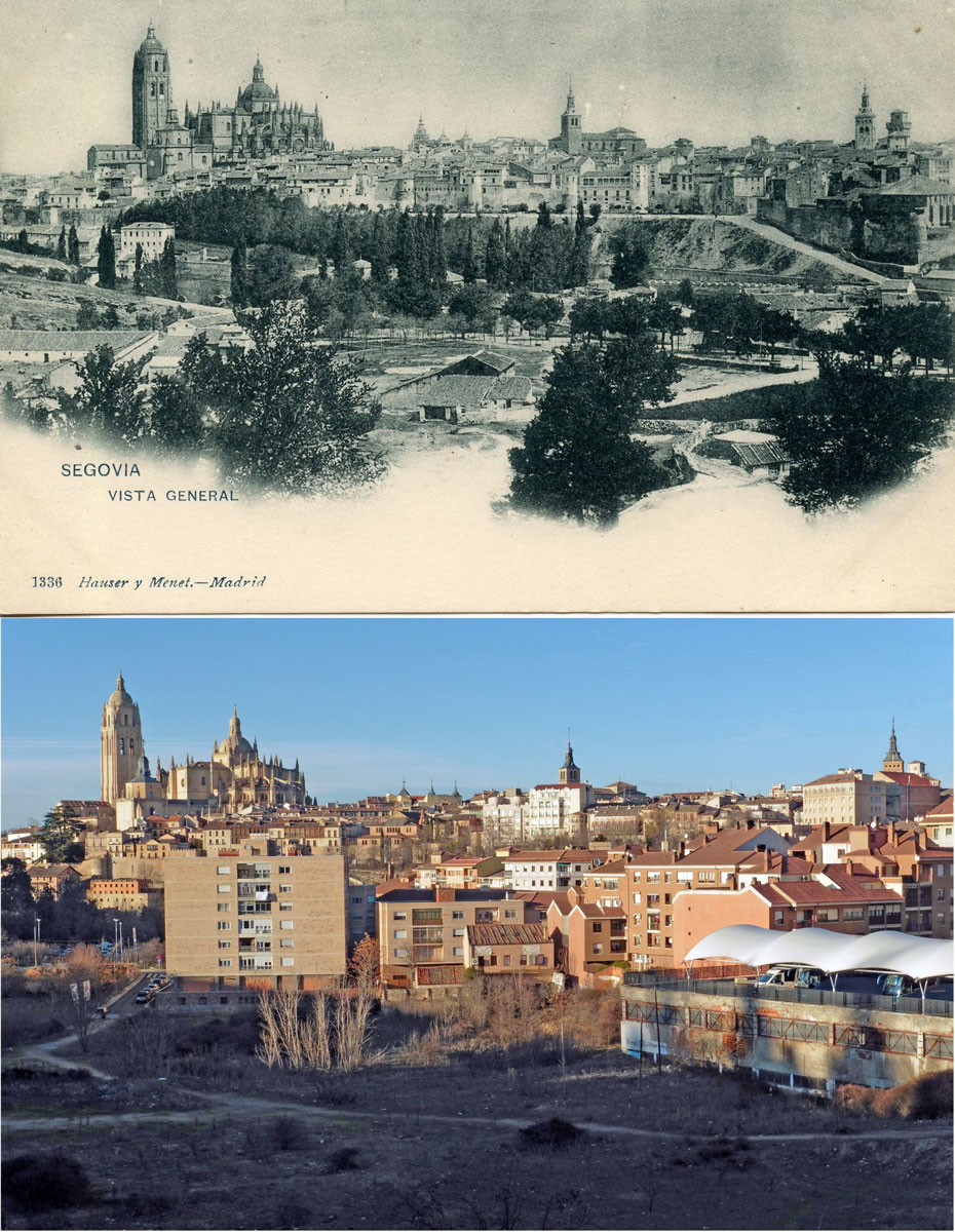 Vista general de Segovia, tarjera de Hauser y Menet nº 1336