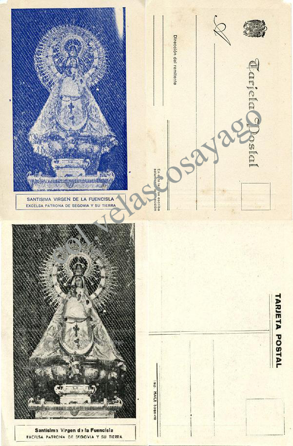 Postales Virgen de la Fuencisla, imprenta HACE, 1937 (1).