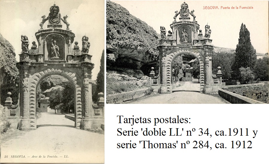 Tarjetas postales ‘Arco y Puerta de la Fuencisla’, editores: Doble LL y Thomas.