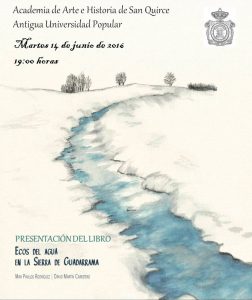 Cartel presentación en ‘San Quirce’ del libro ‘Ecos del agua’.