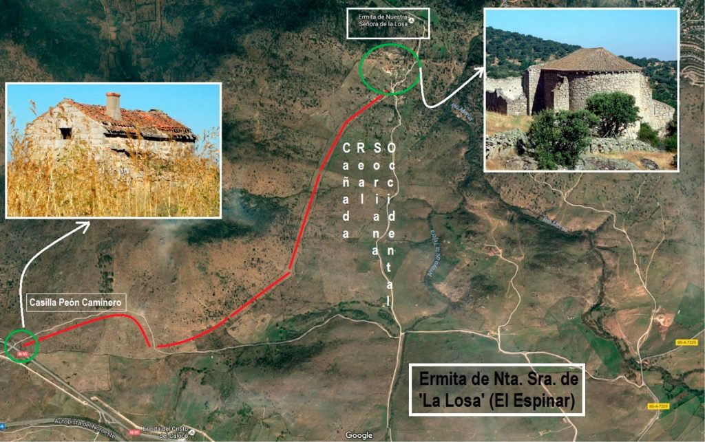 Por la Cañada Real de la Vera de la Sierra camino de la ermita de La Losa, El Espinar, Segovia.