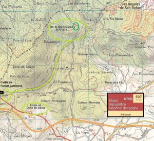 Mapa de situación del recorrido a la ermita de La Losa, en El Espinar, Segovia.