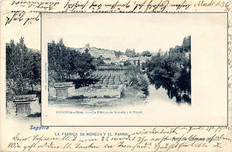 Tarjetas postales nº 21 ‘La fábrica de Moneda y el Parral’, de Laurent y Lacoste (ca. 1903).