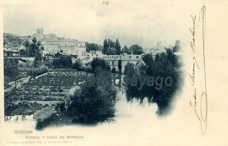 Tarjeta postal ‘Parral y Casa de Moneda’, de Gregorio Barba Cañas (ca.1902).