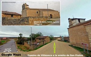 Camino de la ermita de San Frutos, Villaseca, iglesia de Santo Tomás.