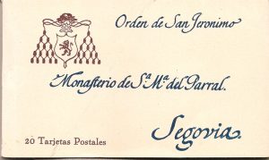 Cuadernillo-bloque de 20 tarjetas postales del monasterio del Parral, Segovia.