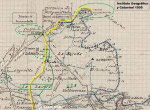 Minuta del Instituto Geográfico de la zona del Portillo de las Tres Cruces, 1906.