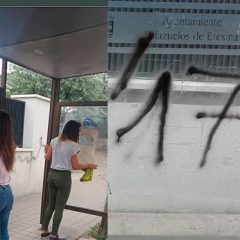 Palazuelos: limpian la pintada y piden perdón