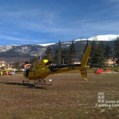Rescatada en helicóptero una mujer herida en la cabeza en Riaza