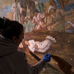 El mural de María del Salto se vacía de añadidos para recuperar el aspecto del XVI
