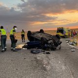 Una mujer fallecida y tres heridos, incluido un menor, tras una salida de vía en la carretera de Torrecaballeros