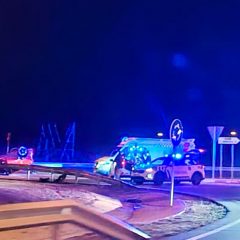 Un herido al volcar el coche en la conexión con la SG-20 en Nueva Segovia