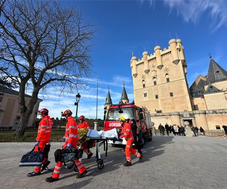 El simulacro de incendio en el Alcázar controla el fuego en 20 minutos